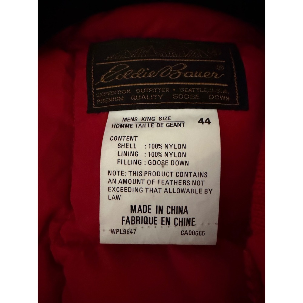 Eddie Bauer Puffer Vest Mens 44 Red Goose Down Quilted Vintage 0752 - Picture 3 of 6